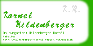 kornel mildenberger business card